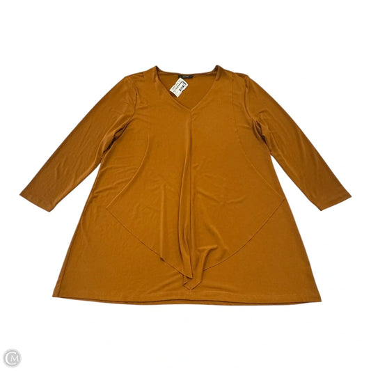 Top 3/4 Sleeve By Alfani In Brown, Size: M