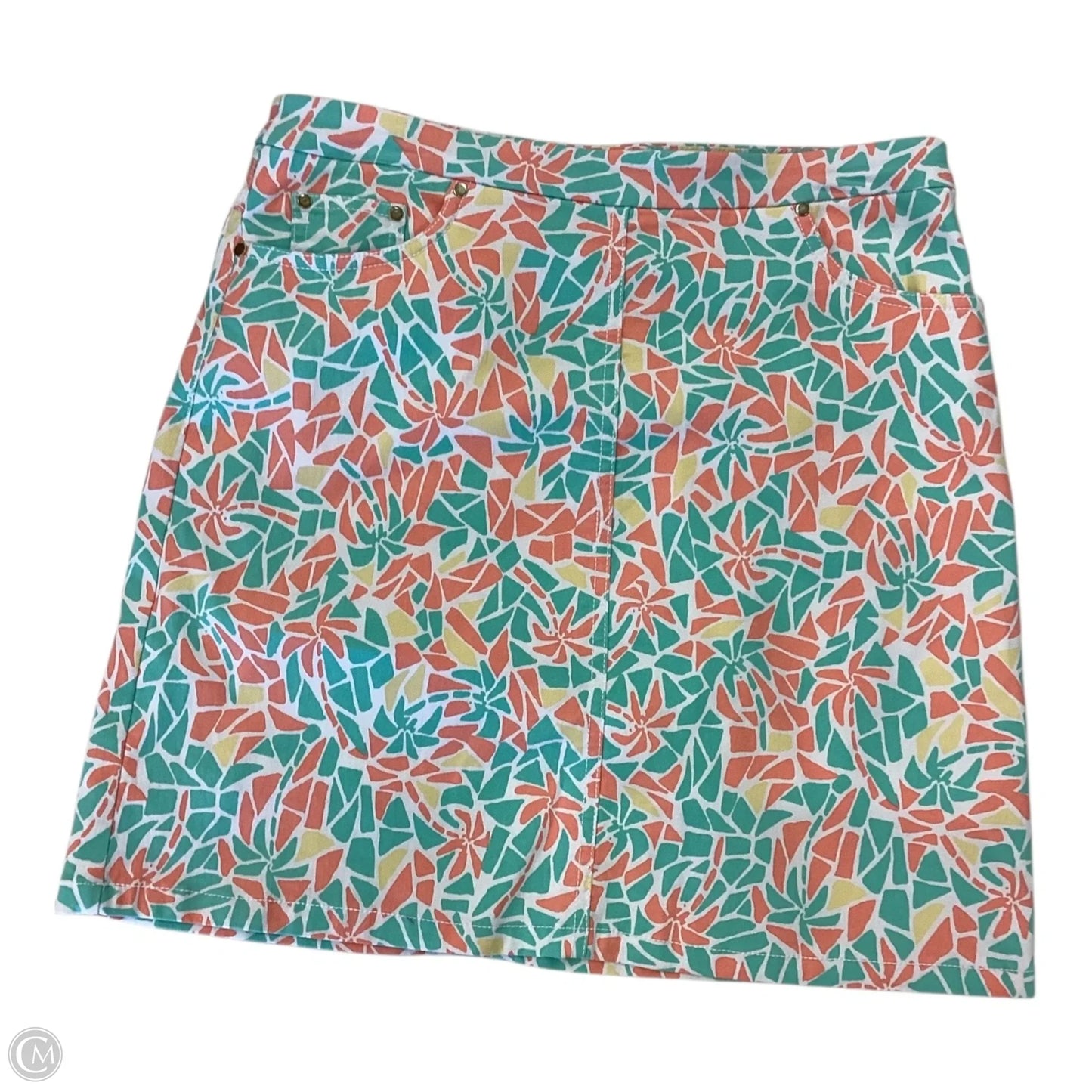 Skort By Hearts Of Palm In Green & Orange, Size: 6