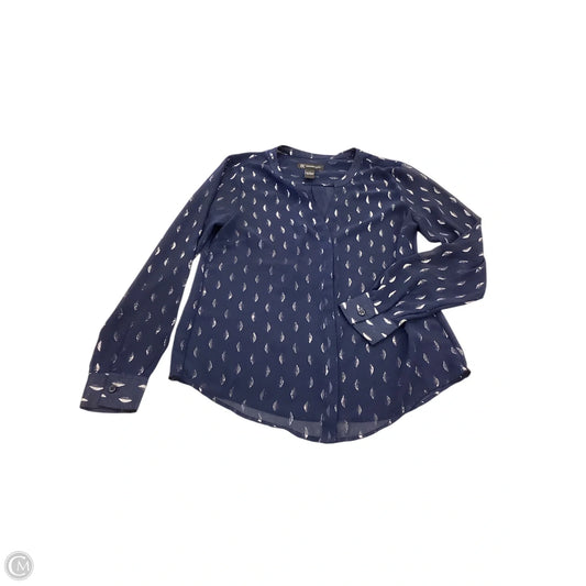 Top Long Sleeve By Inc In Blue & Silver, Size: 0