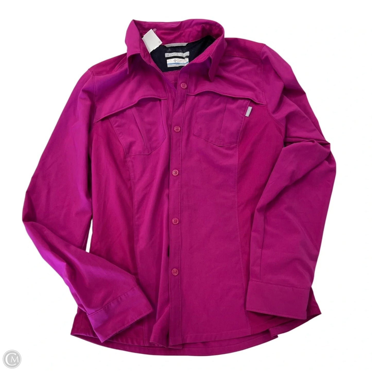 Athletic Top Long Sleeve Collar By Columbia In Purple, Size: Sp
