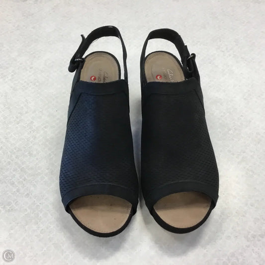 Sandals Heels Block By Clarks In Black, Size: 9.5