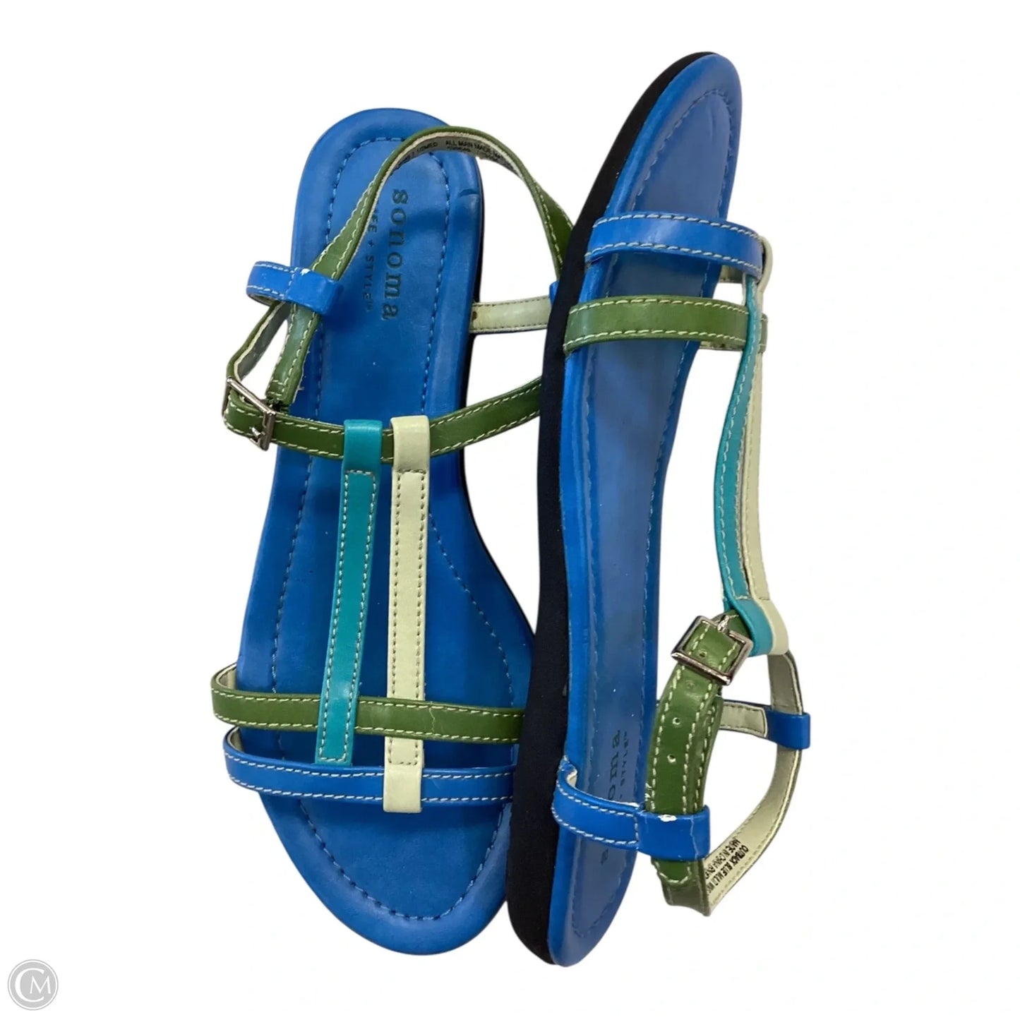 Sandals Flats By Sonoma In Blue & Green, Size: 7.5