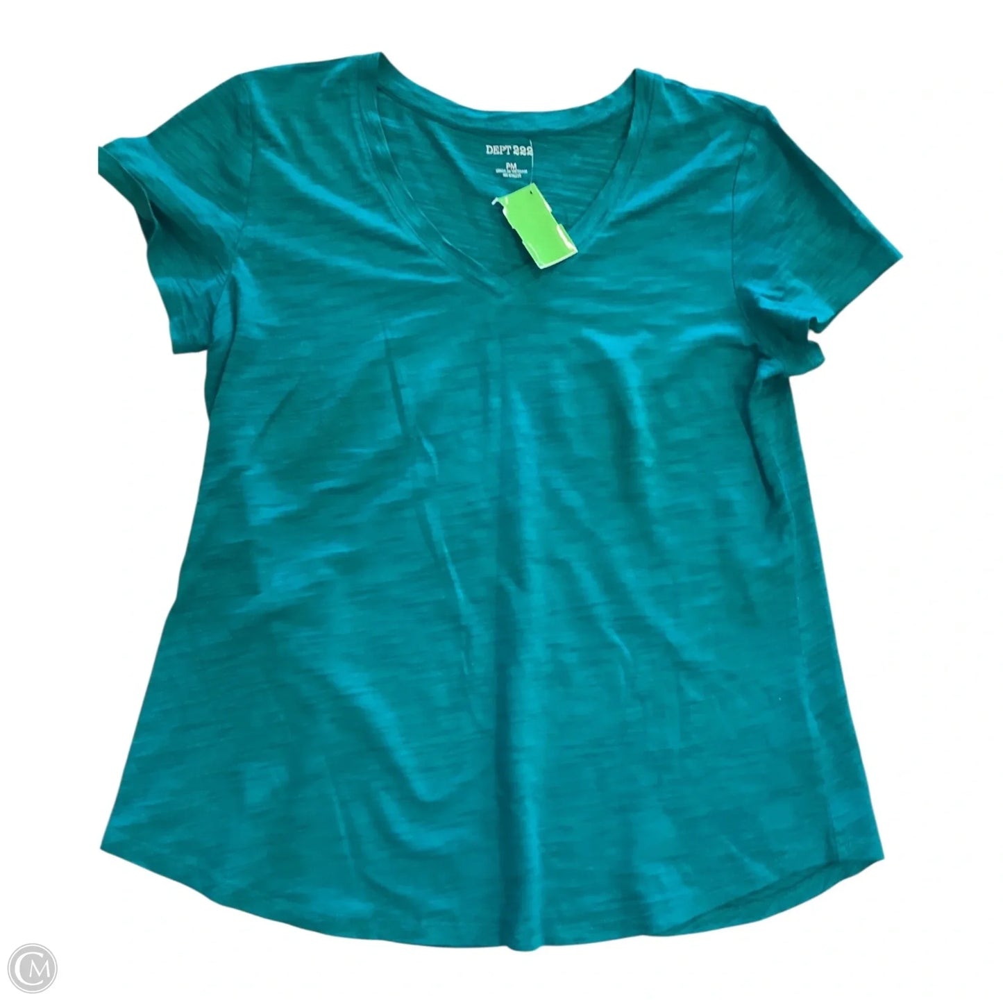Top Short Sleeve Basic By Dept 222 In Teal, Size: Mp