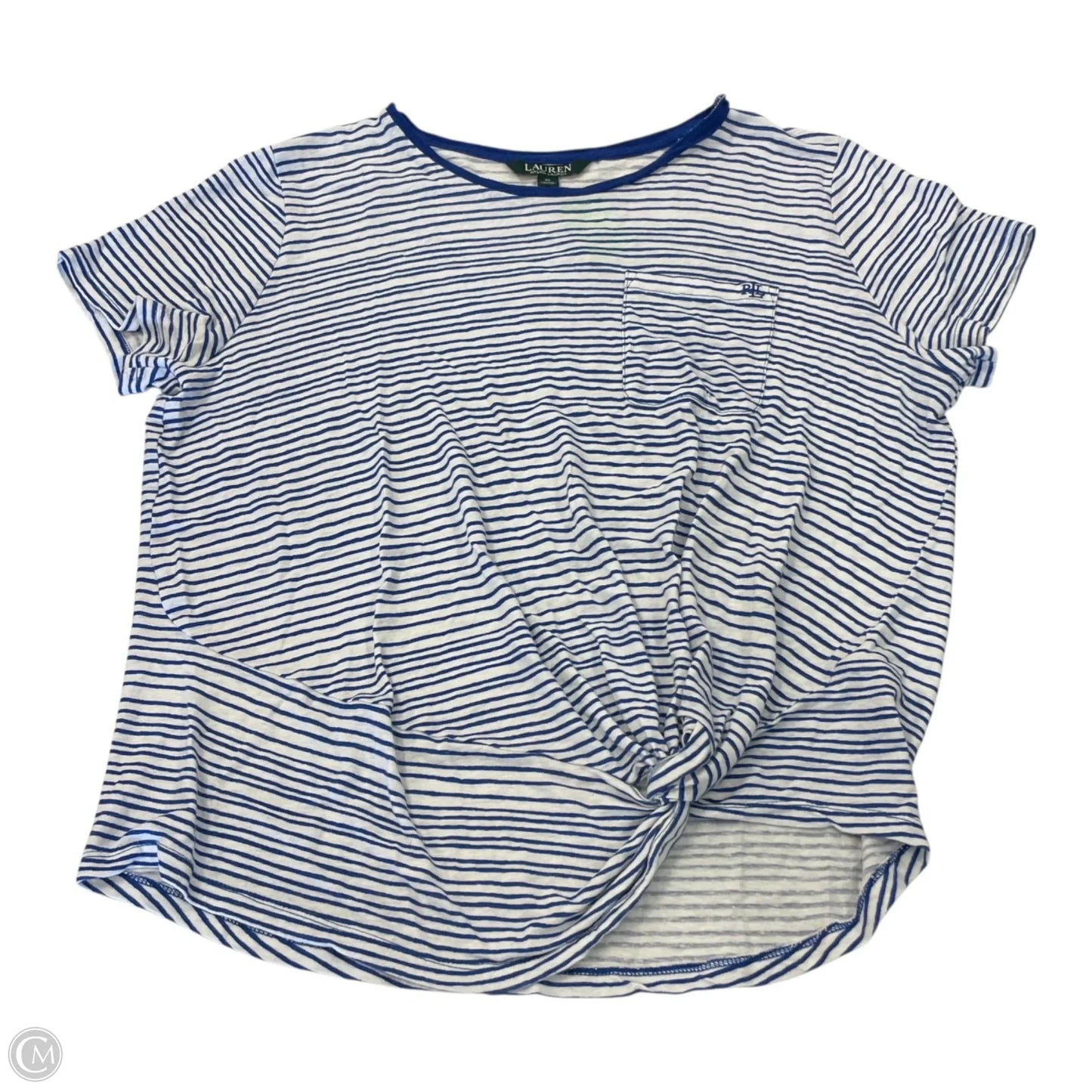 Top Short Sleeve By Lauren By Ralph Lauren In Striped Pattern, Size: Xl