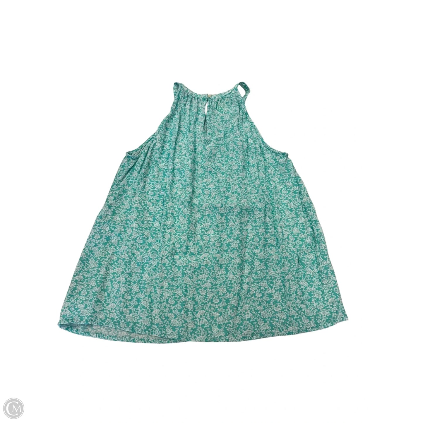 Top Sleeveless By Loft In Green & White, Size: M