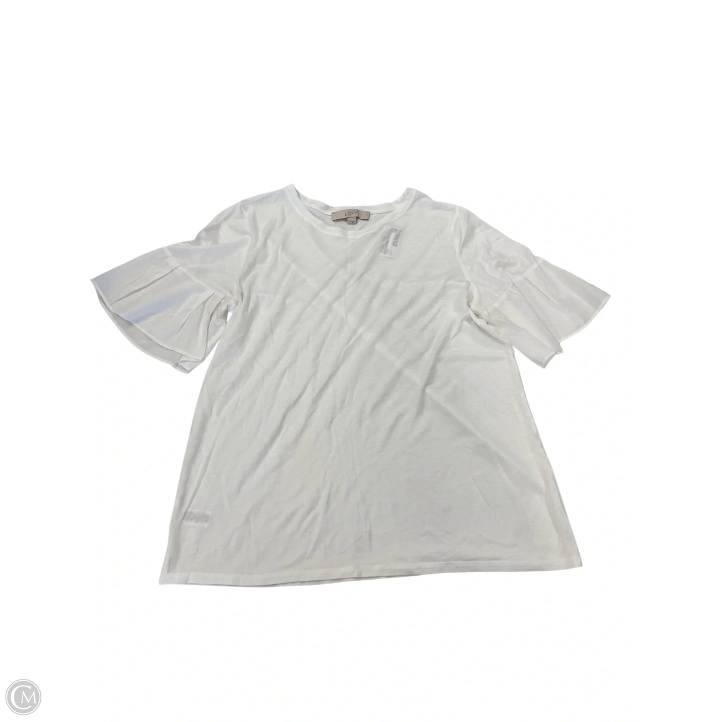 Top Short Sleeve By Loft In White, Size: L