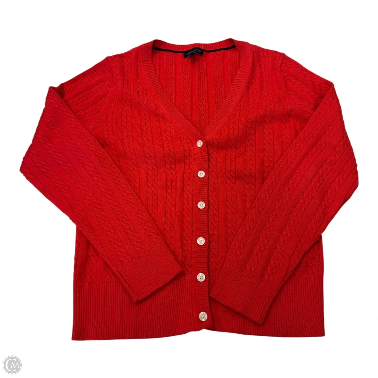 Cardigan By Tommy Hilfiger In Orange, Size: L