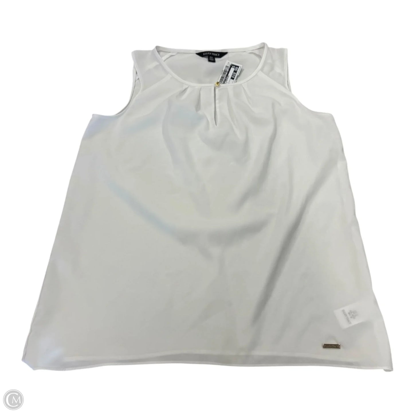 Top Sleeveless By Ellen Tracy In White, Size: M