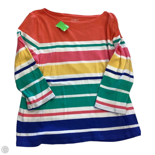 Top 3/4 Sleeve By Talbots In Striped Pattern, Size: Xl