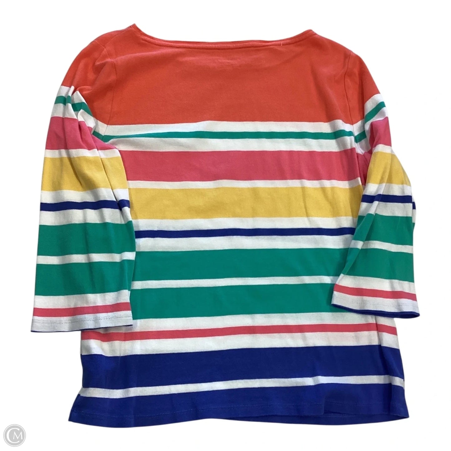 Top 3/4 Sleeve By Talbots In Striped Pattern, Size: Xl