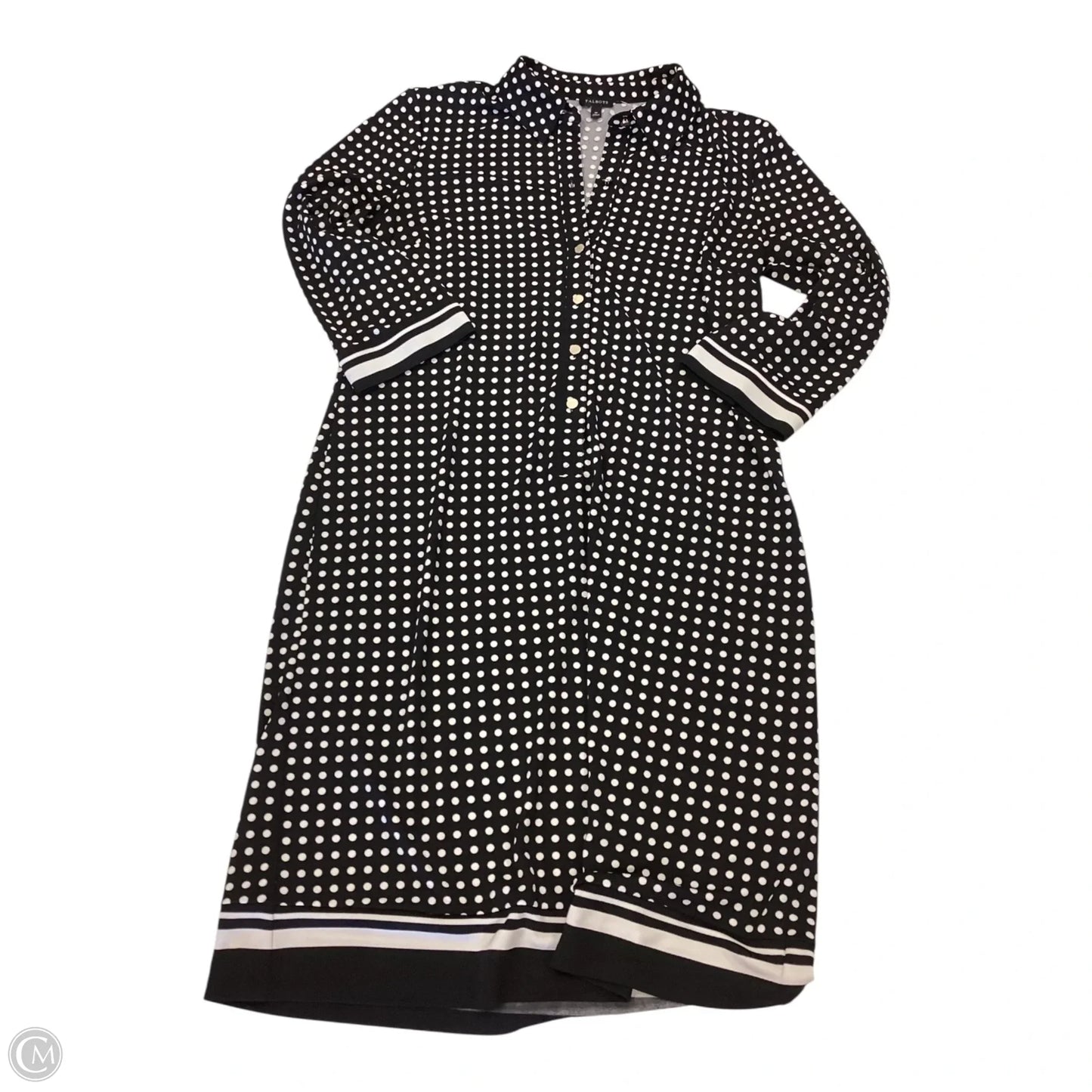 Dress Work By Talbots In Black & Cream, Size: M