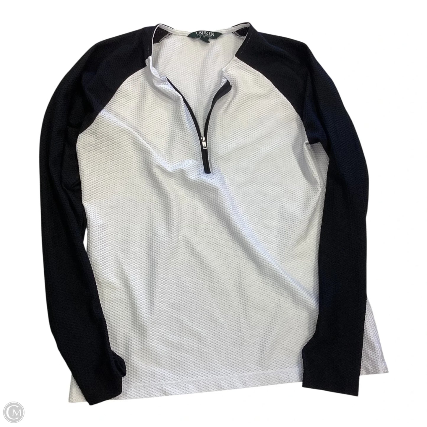 Top Long Sleeve By Ralph Lauren In Black & White, Size: L