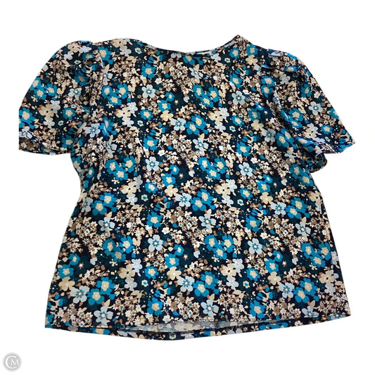 Top Short Sleeve By Ann Taylor In Floral Print, Size: Mp
