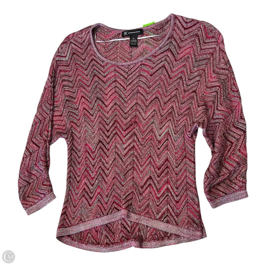 Top 3/4 Sleeve By Inc In Red & Silver, Size: Xs