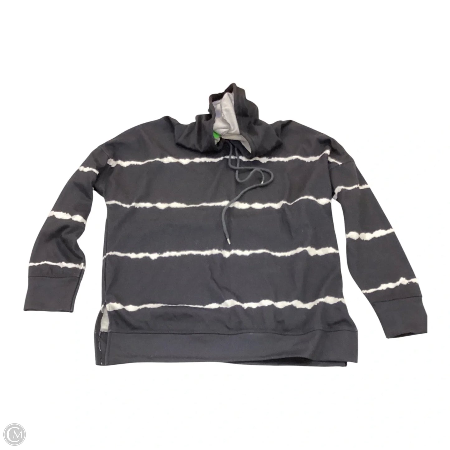 Sweatshirt Hoodie By Clothes Mentor In Black & White, Size: L