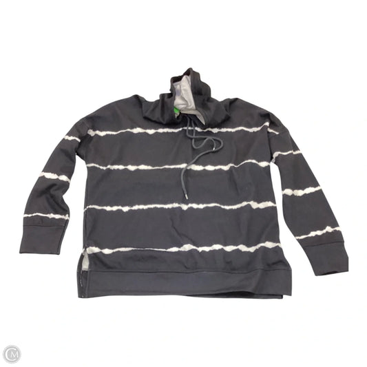 Sweatshirt Hoodie By Clothes Mentor In Black & White, Size: L