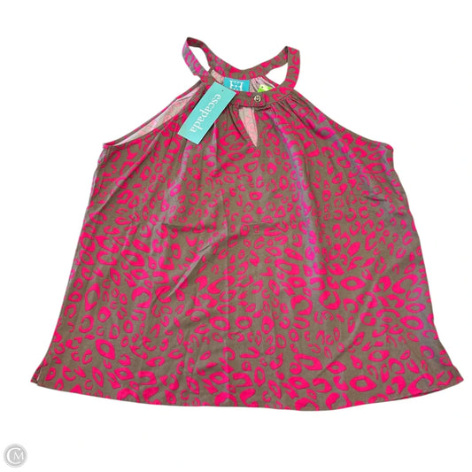 Top Sleeveless By Escapada Living In Brown & Pink, Size: Xl
