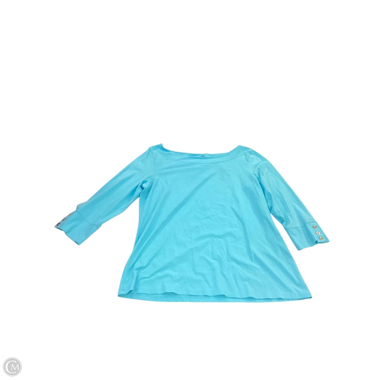 Top 3/4 Sleeve Designer By Lilly Pulitzer In Blue, Size: L