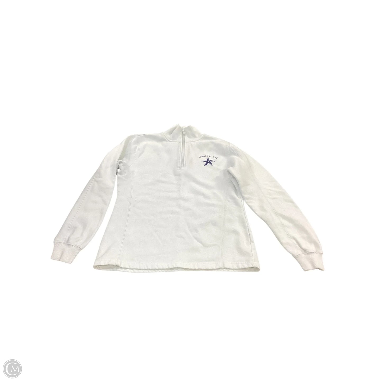 Sweatshirt Collar By Clothes Mentor In Blue & White, Size: S