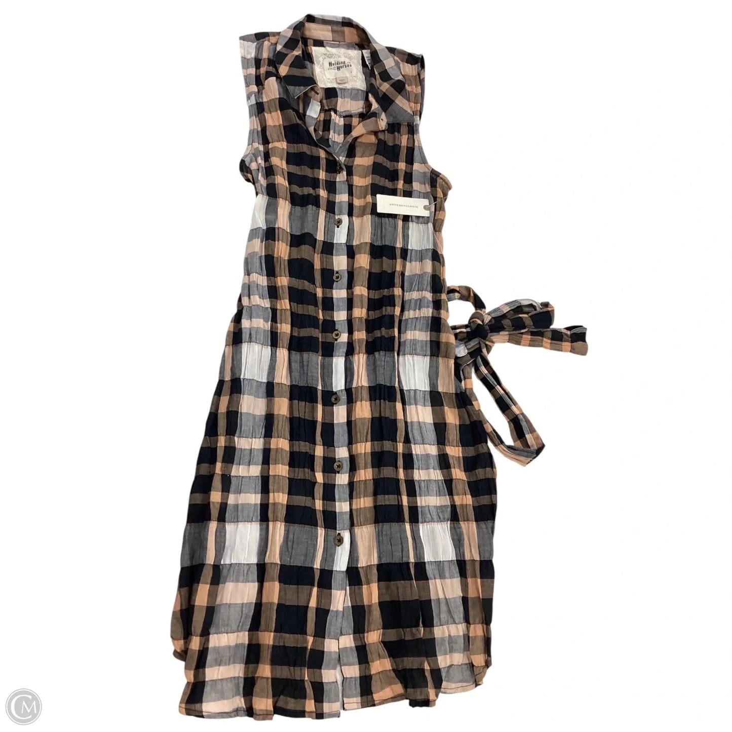 Dress Casual Midi By Anthropologie In Plaid Pattern, Size: 8