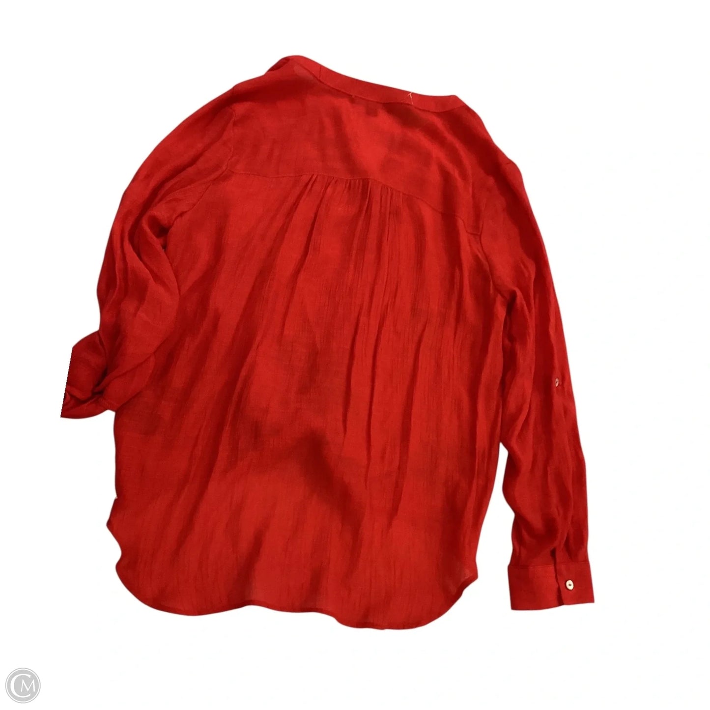 Top Long Sleeve By Zac And Rachel In Brown & Red, Size: Lp