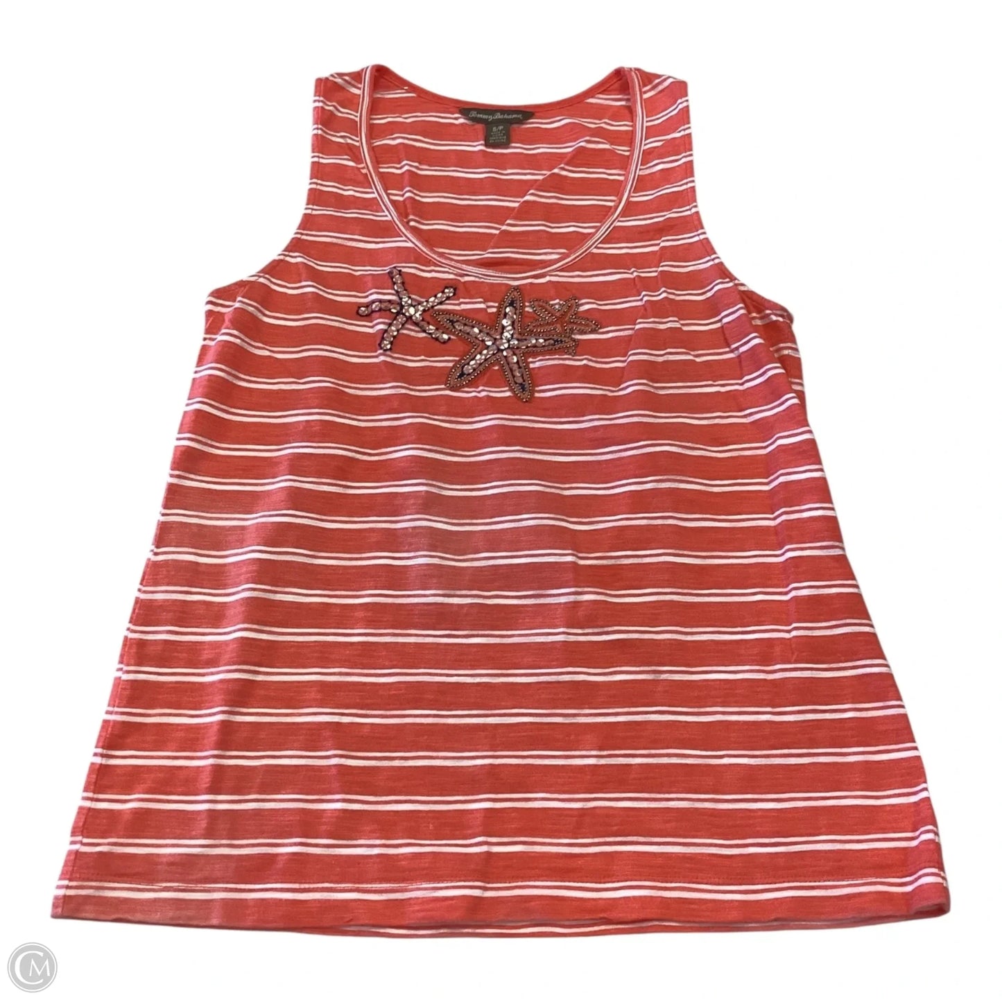 Top Sleeveless By Tommy Bahama In Orange & White, Size: S
