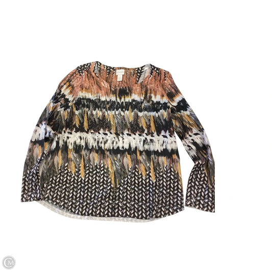 Top Long Sleeve By Chicos In Multi-colored, Size: M