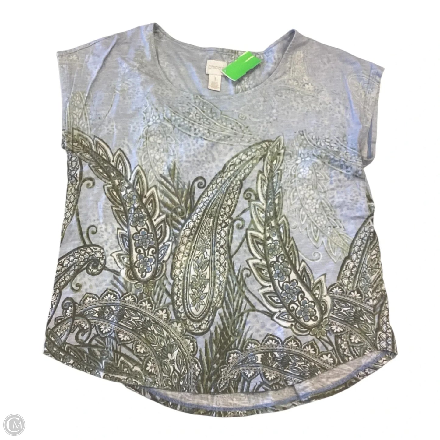 Top Short Sleeve By Chicos In Paisley Print, Size: M