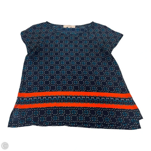 Top Short Sleeve By Loft In Blue & Orange, Size: Xsp