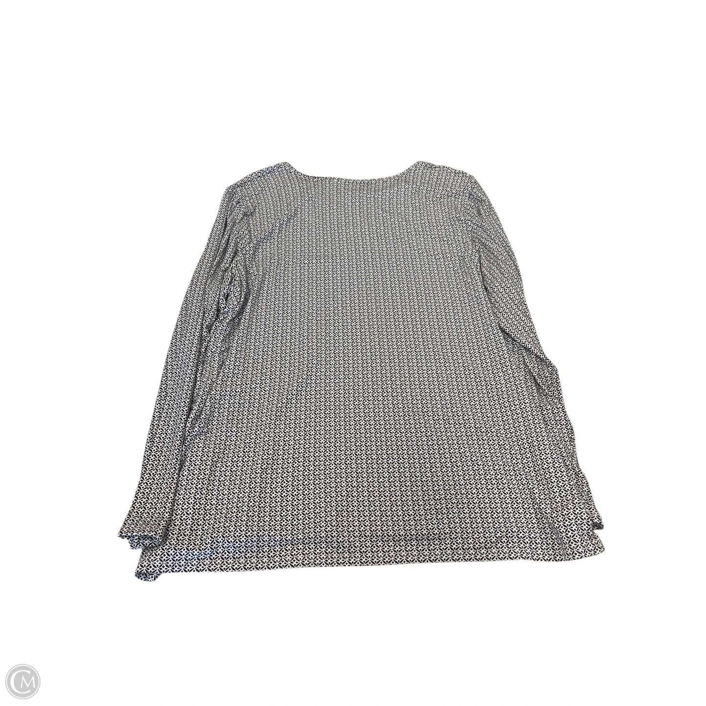 Top Long Sleeve By Chicos In Black & White, Size: Xl