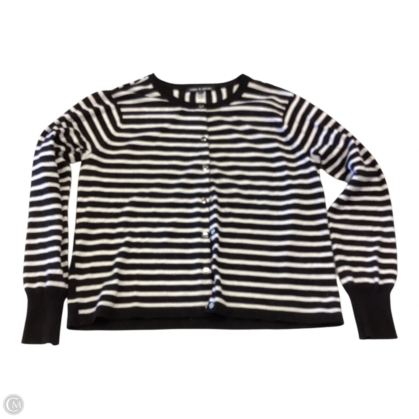 Cardigan By Cable And Gauge In Striped Pattern, Size: L