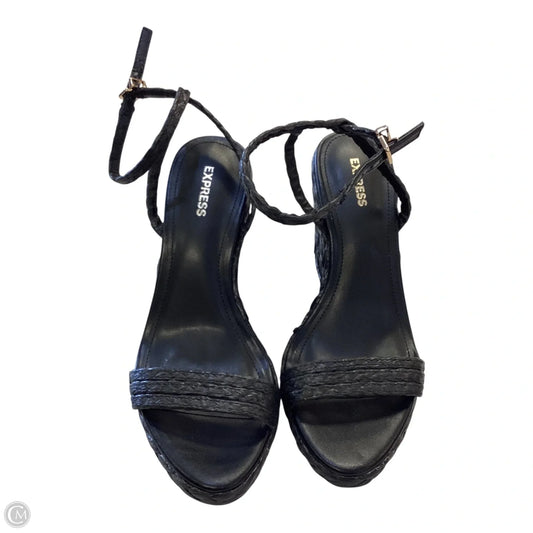 Sandals Heels Wedge By Express In Black, Size: 8
