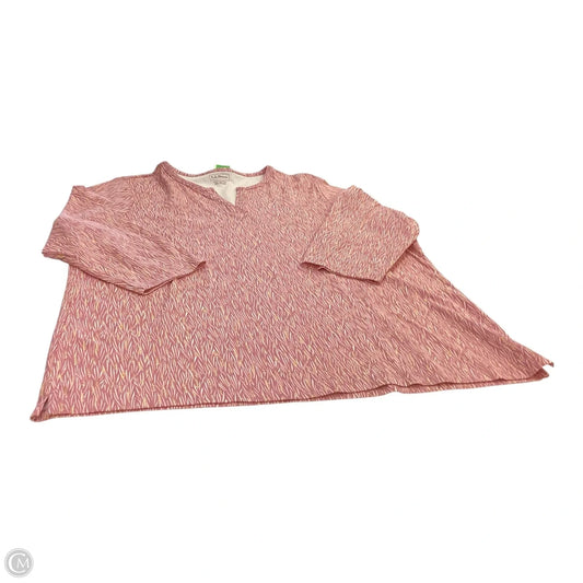 Top 3/4 Sleeve By L.l. Bean In Pink & Yellow, Size: 3x