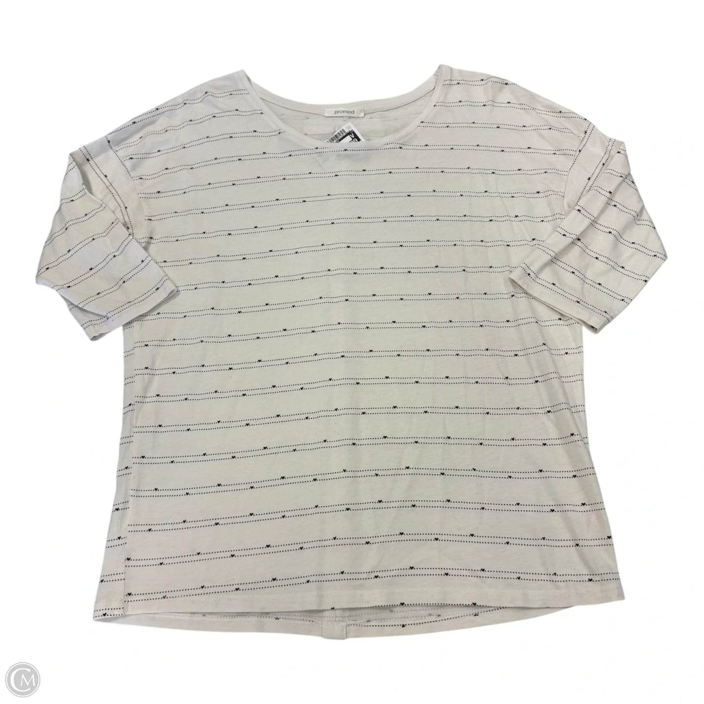 Top 3/4 Sleeve By Clothes Mentor In Black & Cream, Size: M