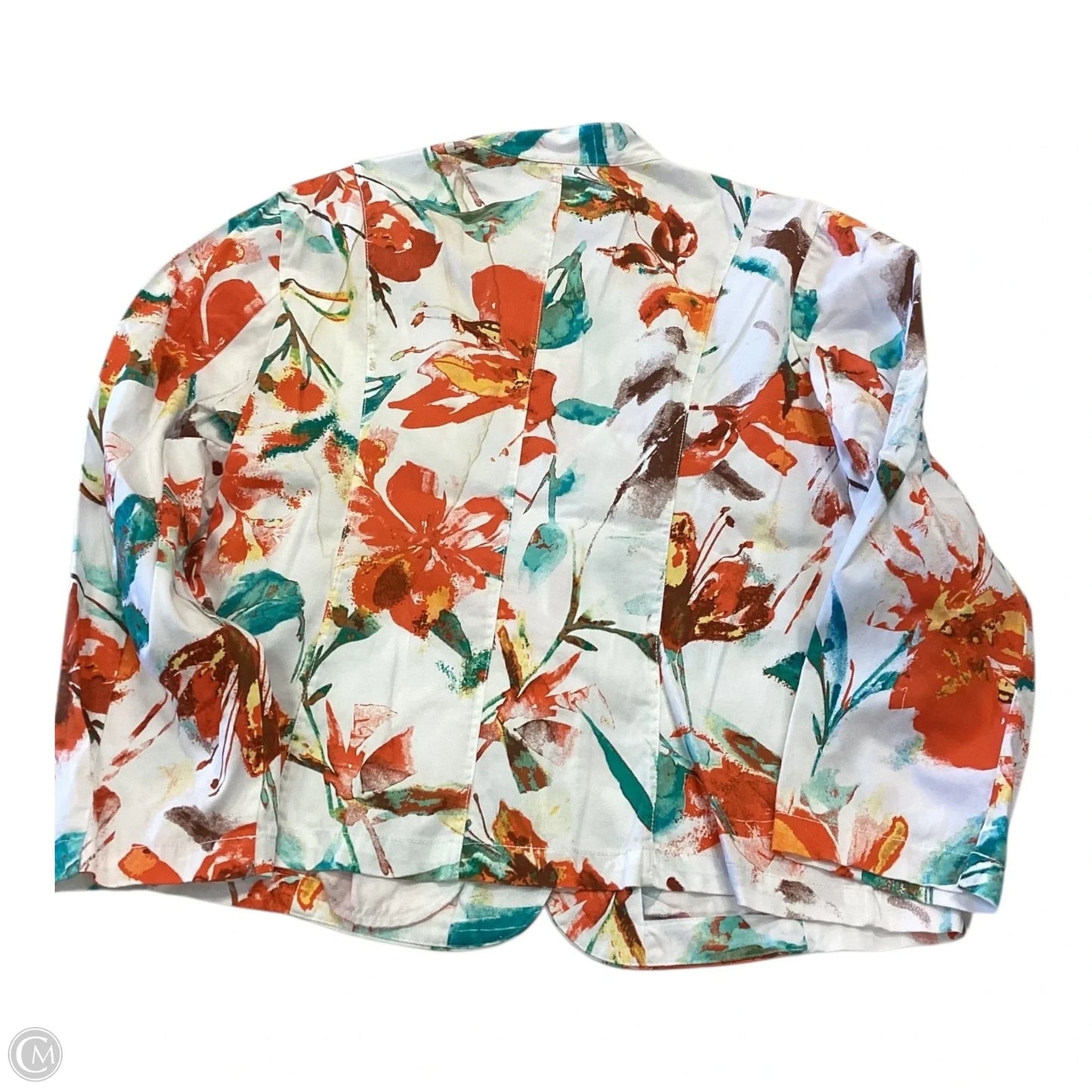 Blazer By Chicos Private Collection In Floral Print, Size: L