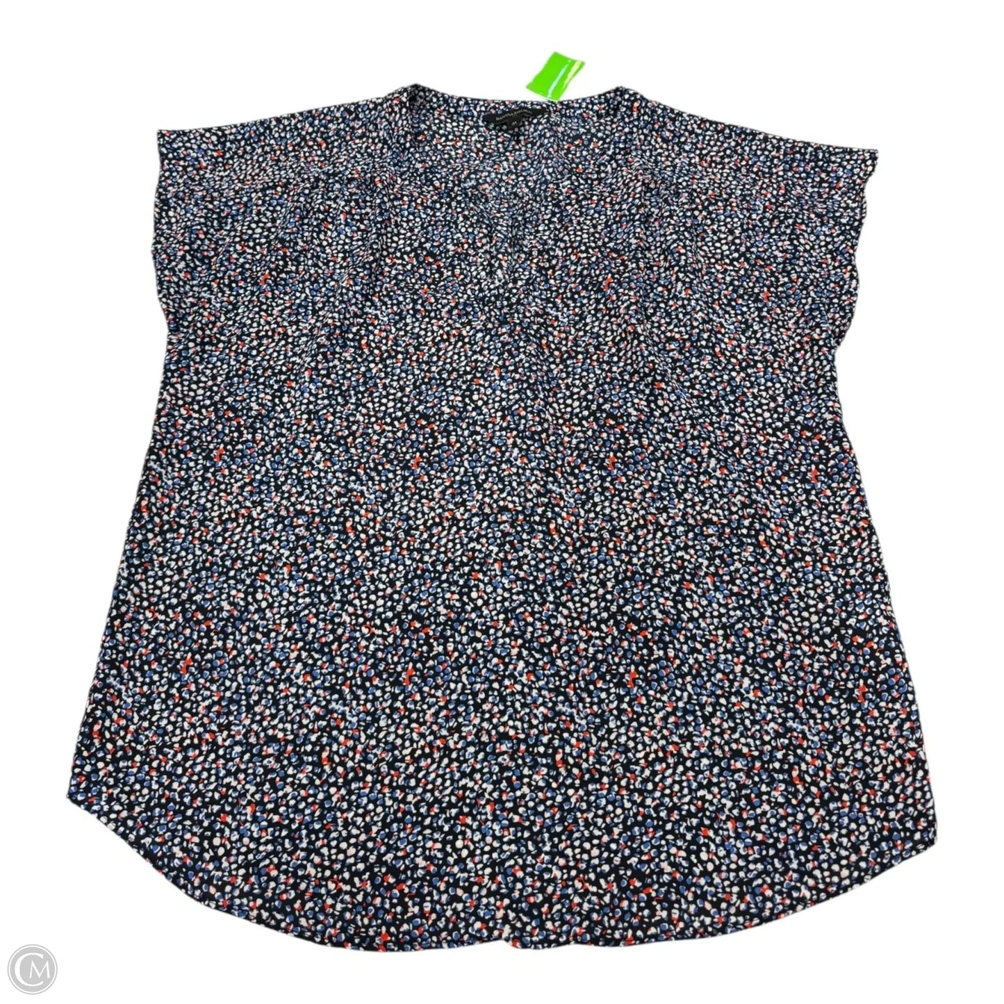 Top Short Sleeve By Banana Republic In Blue & Red, Size: M