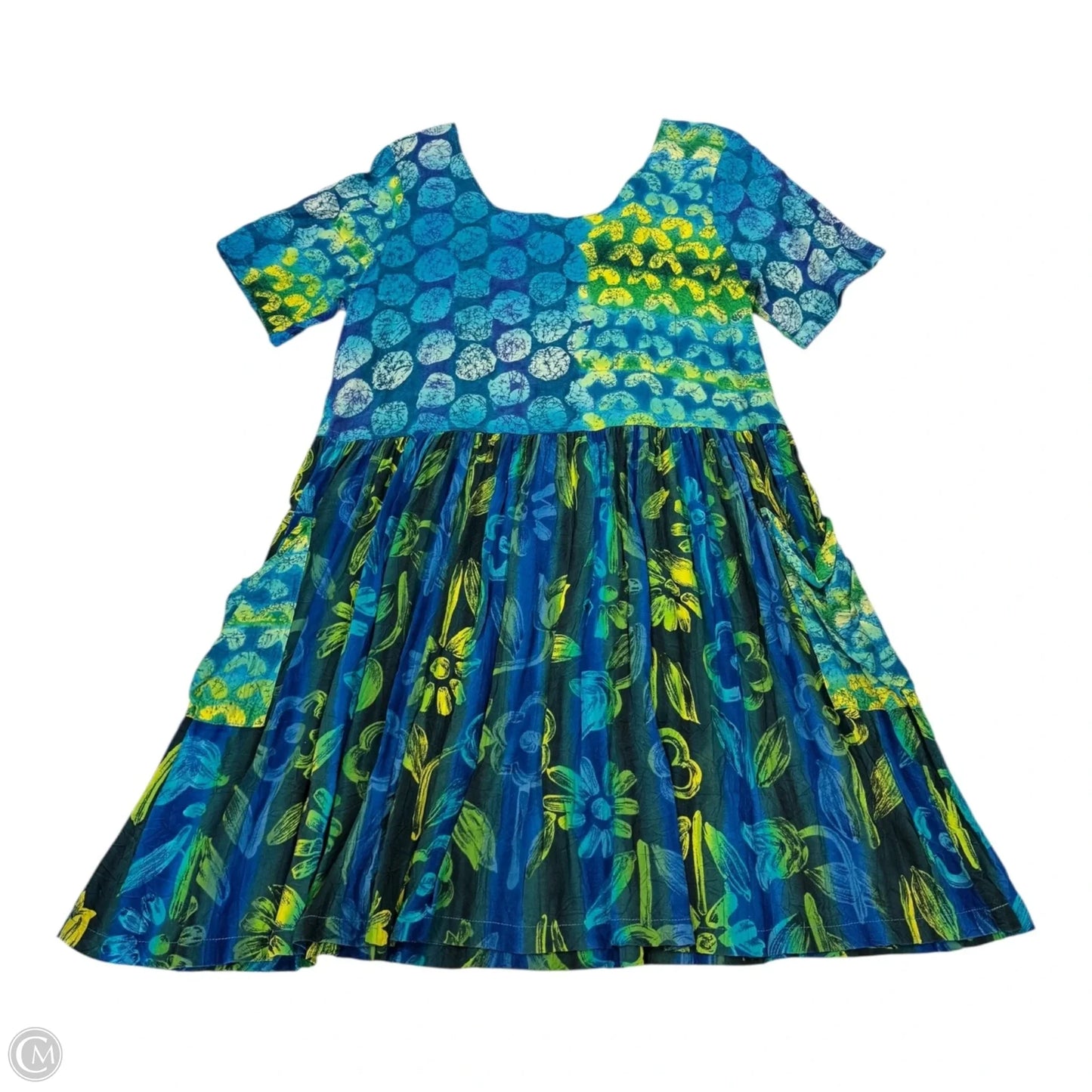 Dress Casual Midi By Clothes Mentor In Blue & Green, Size: M