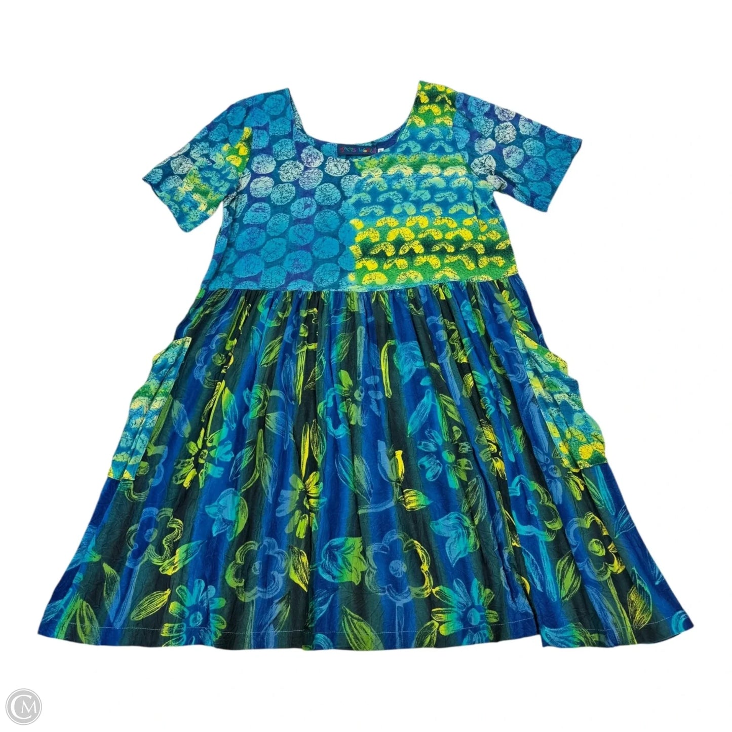 Dress Casual Midi By Clothes Mentor In Blue & Green, Size: M