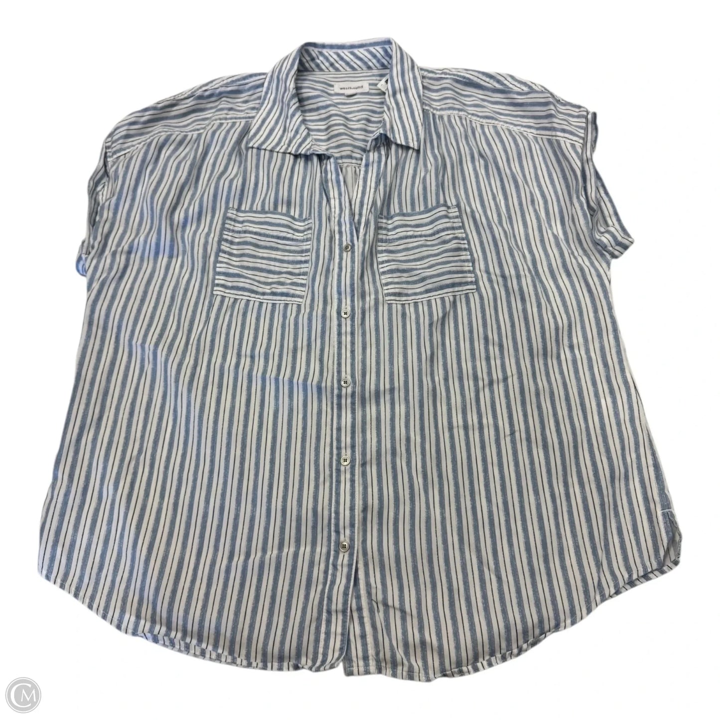 Top Short Sleeve By West Bound In Striped Pattern, Size: L