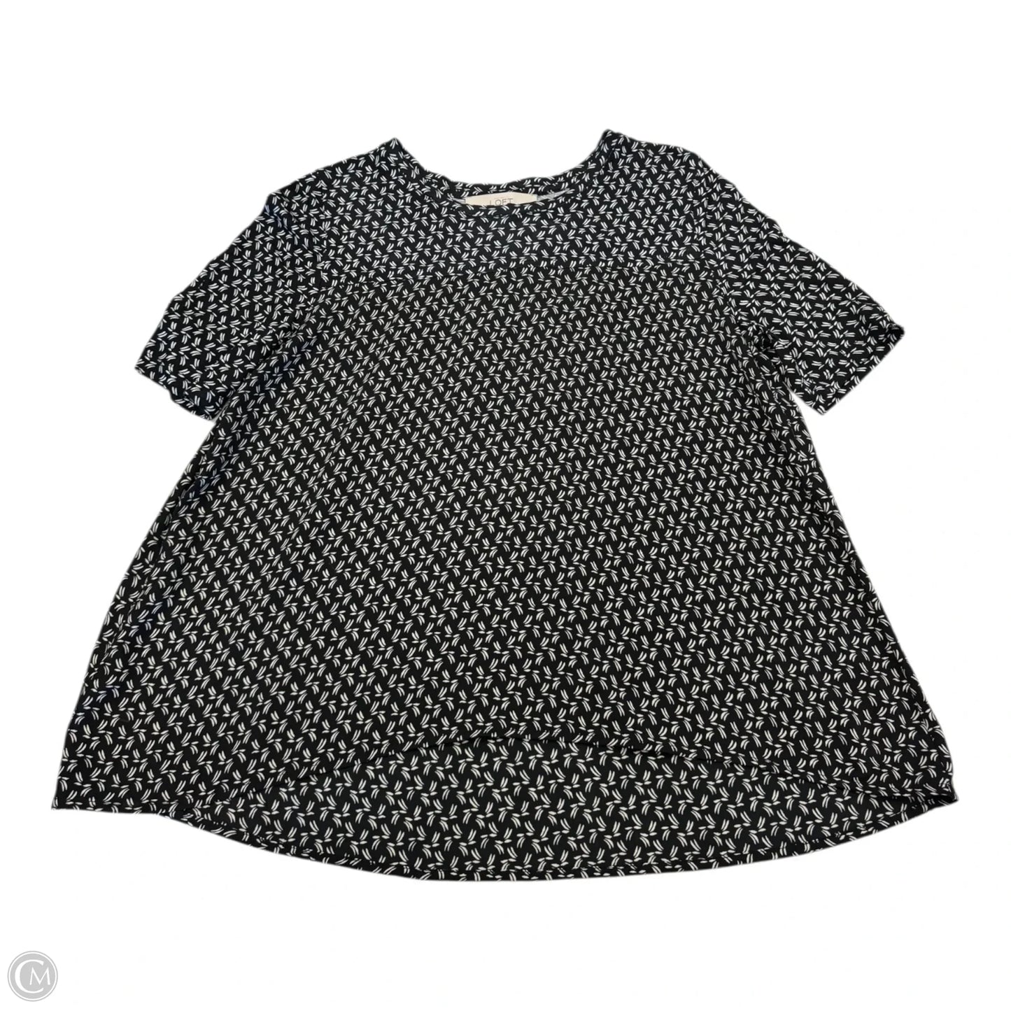 Top Short Sleeve By Loft In Black & White, Size: Xs