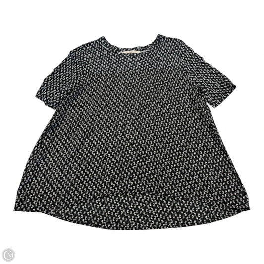 Top Short Sleeve By Loft In Black & White, Size: Xs