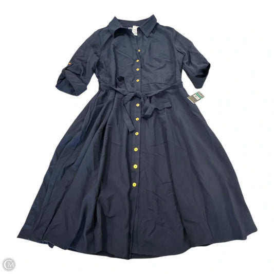 Dress Casual Midi By Sharagano In Navy, Size: 16