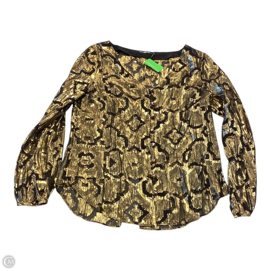 Top Long Sleeve By Clothes Mentor In Black & Gold, Size: S