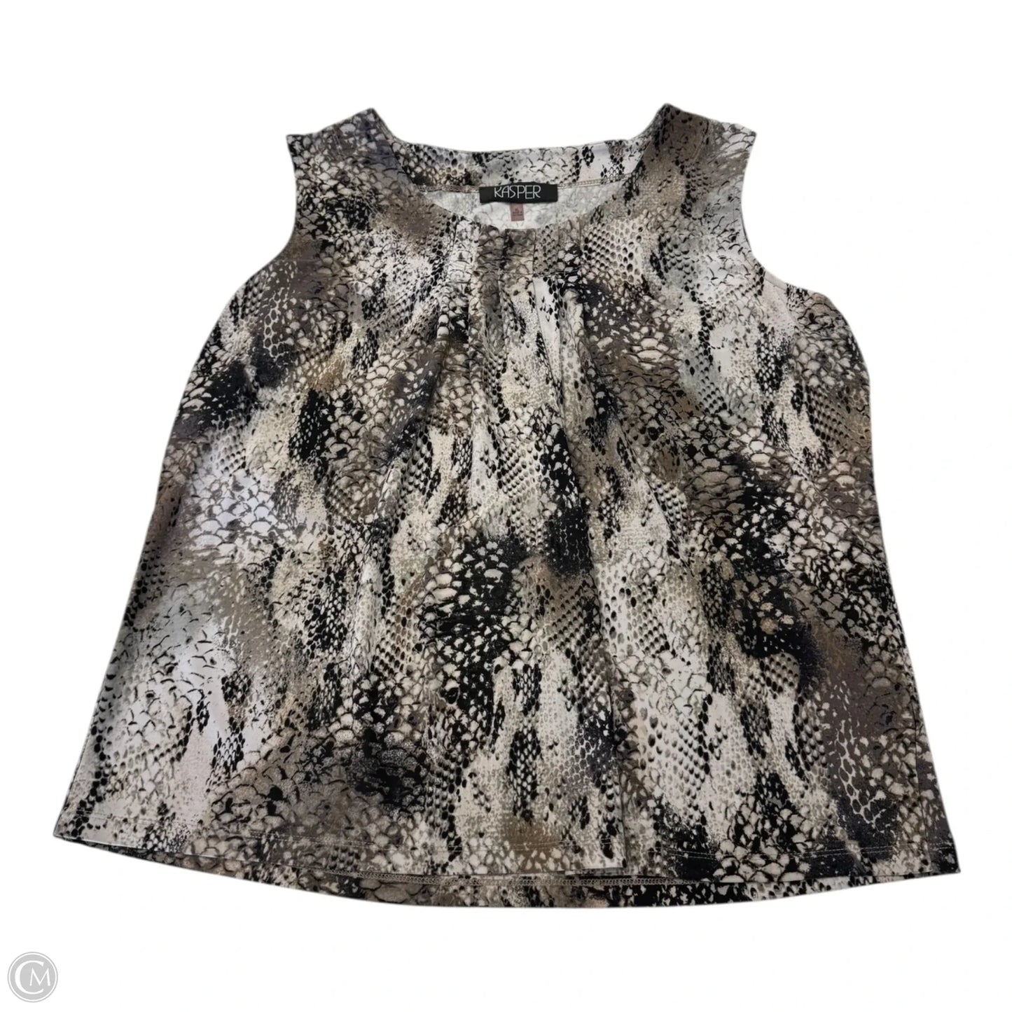 Top Sleeveless By Kasper In Snakeskin Print, Size: Xl