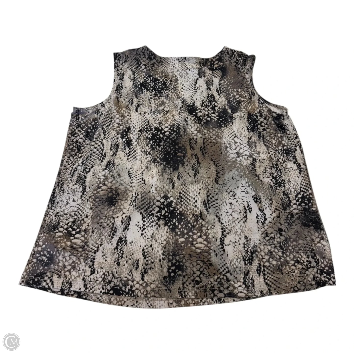 Top Sleeveless By Kasper In Snakeskin Print, Size: Xl