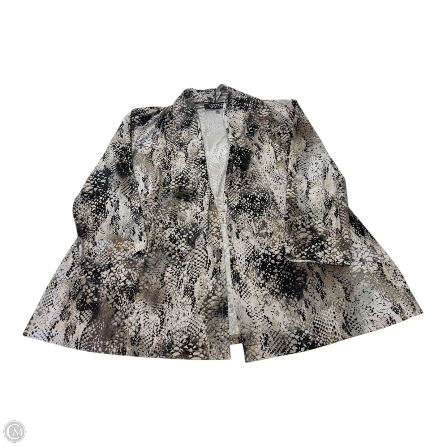Cardigan By Kasper In Snakeskin Print, Size: Xl
