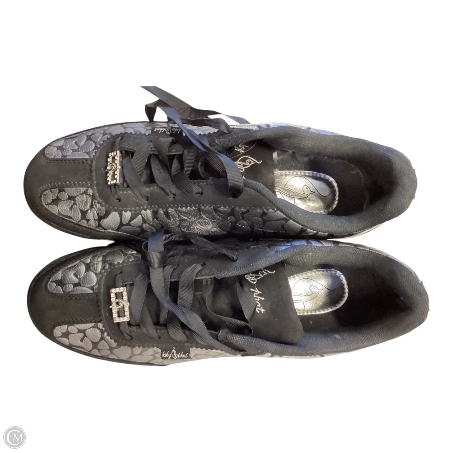 Shoes Sneakers By Baby Phat In Black & Silver, Size: 9