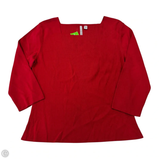 Top Long Sleeve By Clothes Mentor In Red, Size: L