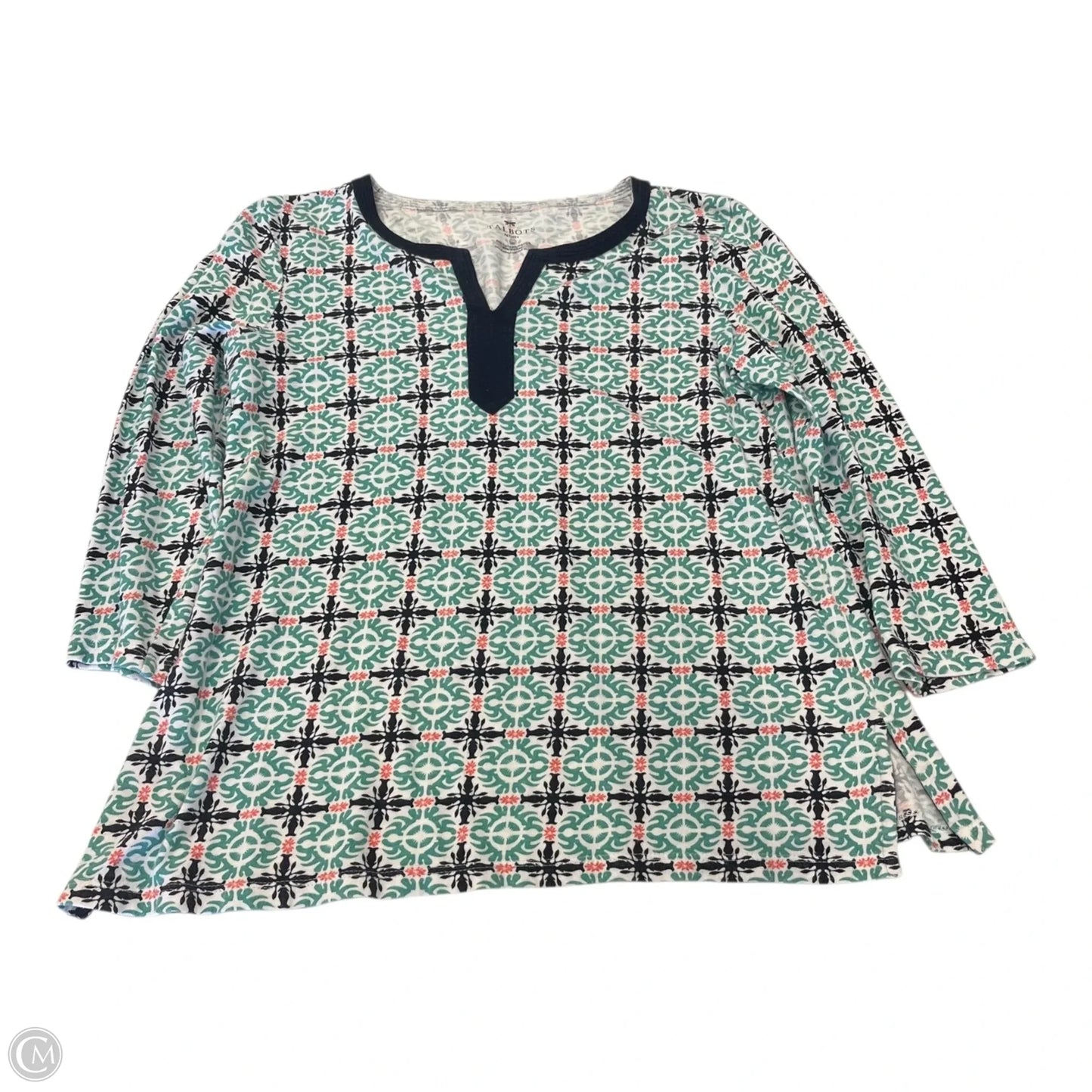 Top 3/4 Sleeve By Talbots In Blue & Green, Size: Sp