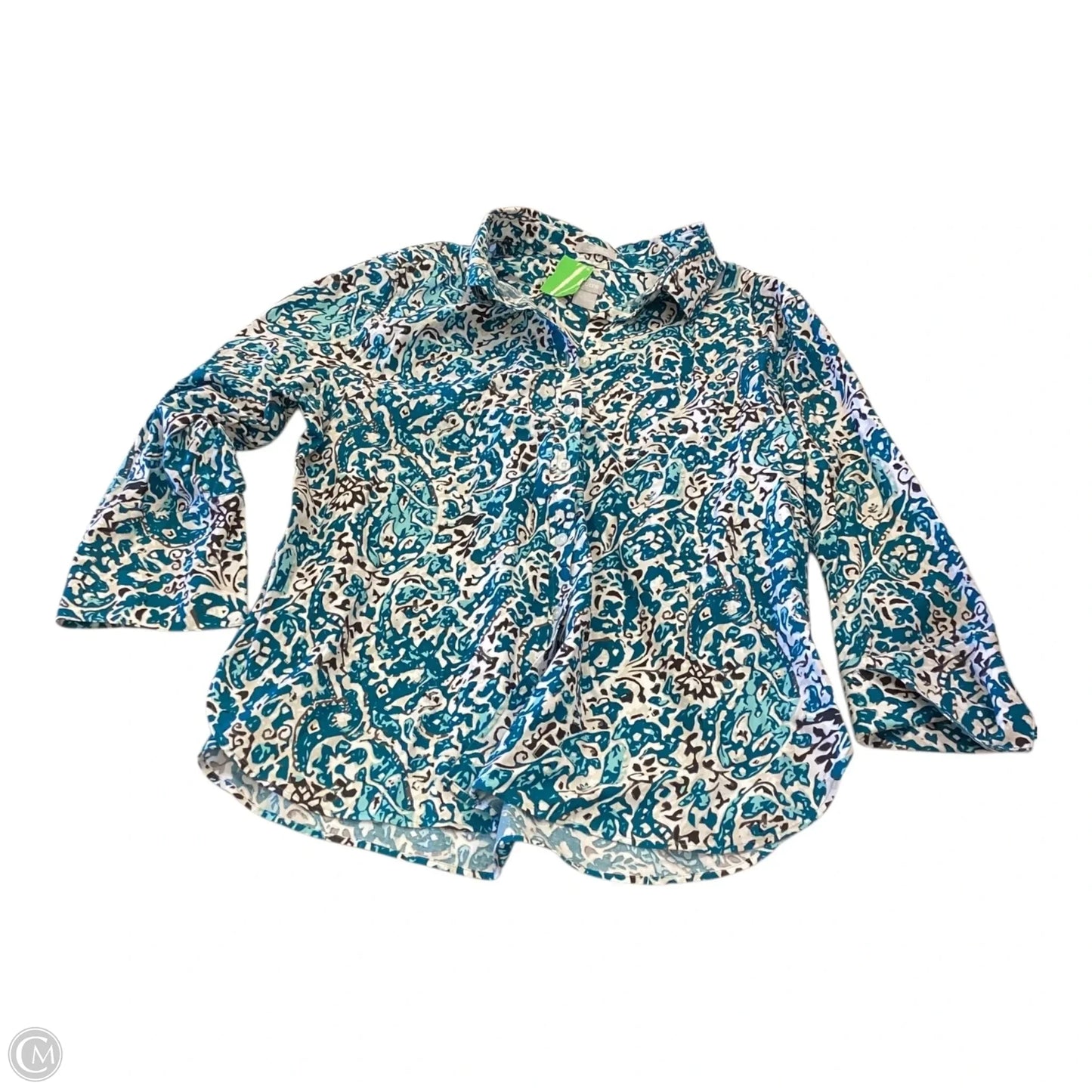 Top Long Sleeve By Chicos In Black & Green, Size: Xl